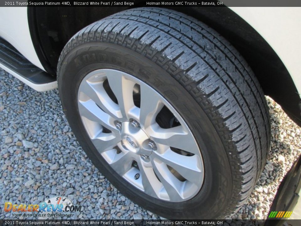2011 Toyota Sequoia Platinum 4WD Blizzard White Pearl / Sand Beige Photo #26