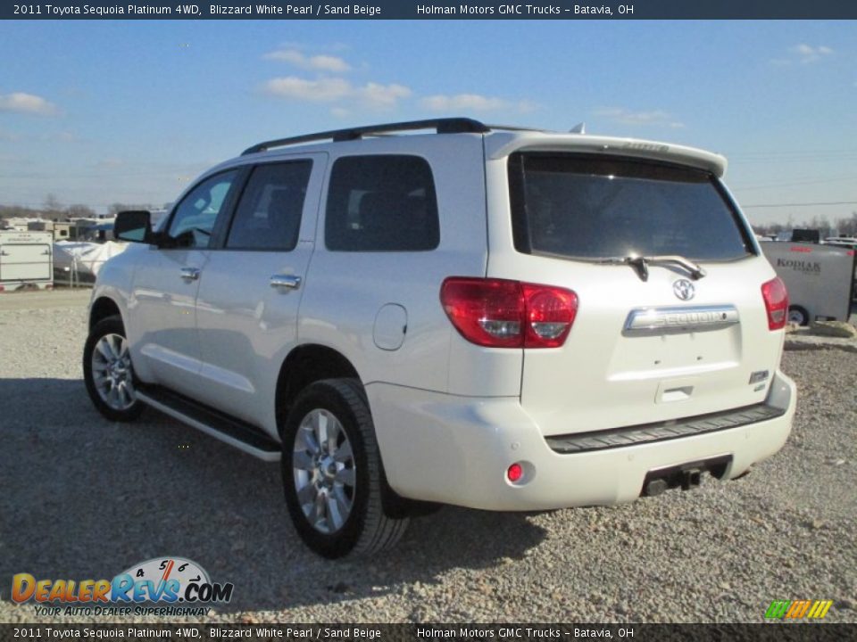 2011 Toyota Sequoia Platinum 4WD Blizzard White Pearl / Sand Beige Photo #27