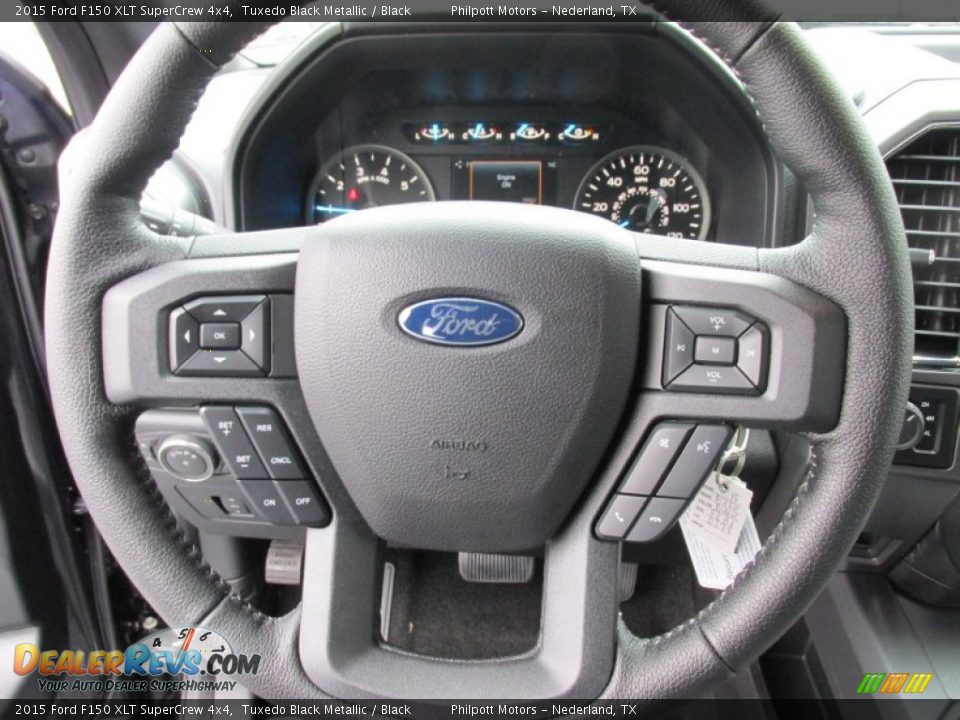 2015 Ford F150 XLT SuperCrew 4x4 Tuxedo Black Metallic / Black Photo #34
