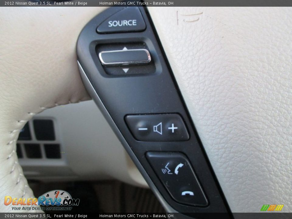 2012 Nissan Quest 3.5 SL Pearl White / Beige Photo #13