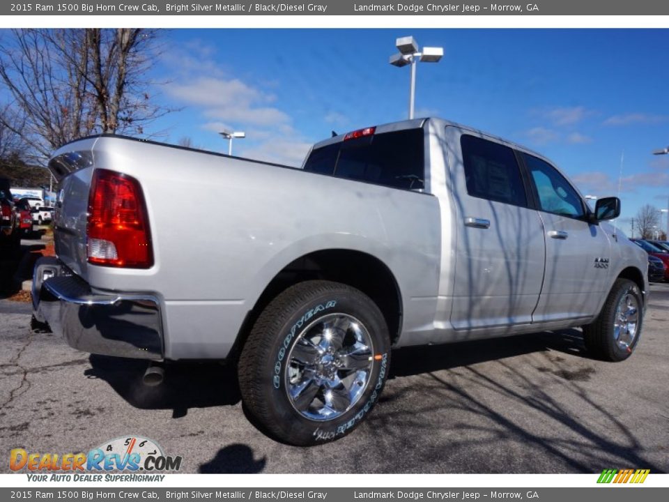 2015 Ram 1500 Big Horn Crew Cab Bright Silver Metallic / Black/Diesel Gray Photo #3