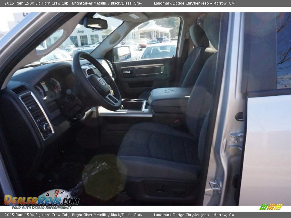 2015 Ram 1500 Big Horn Crew Cab Bright Silver Metallic / Black/Diesel Gray Photo #6
