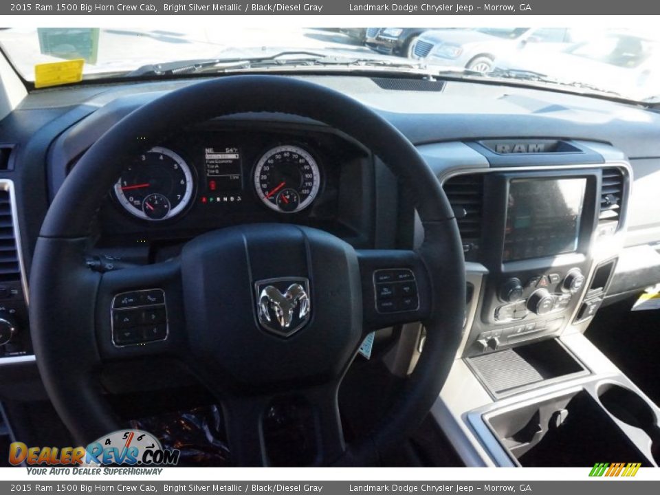 2015 Ram 1500 Big Horn Crew Cab Bright Silver Metallic / Black/Diesel Gray Photo #7