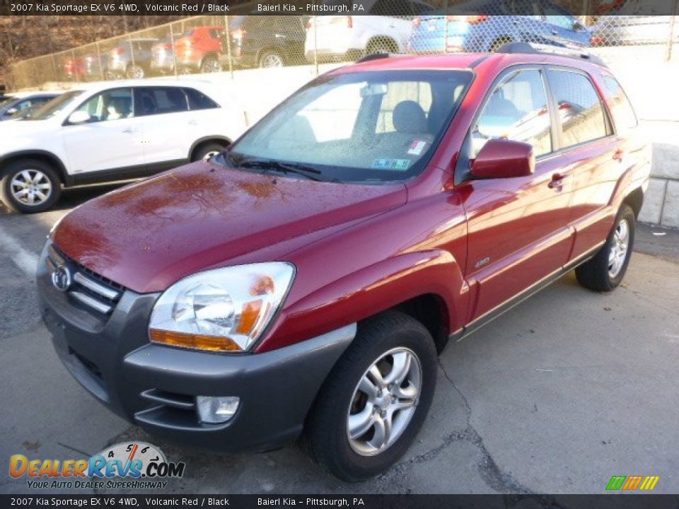 2007 Kia Sportage EX V6 4WD Volcanic Red / Black Photo #4