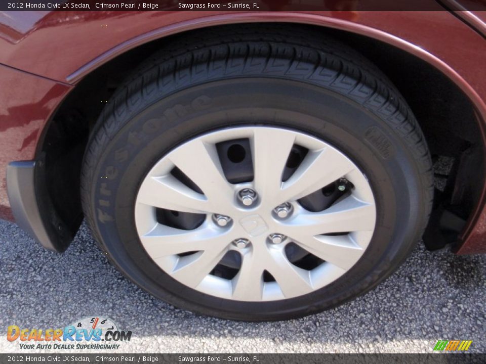 2012 Honda Civic LX Sedan Crimson Pearl / Beige Photo #4