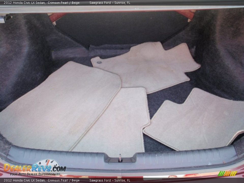 2012 Honda Civic LX Sedan Crimson Pearl / Beige Photo #8