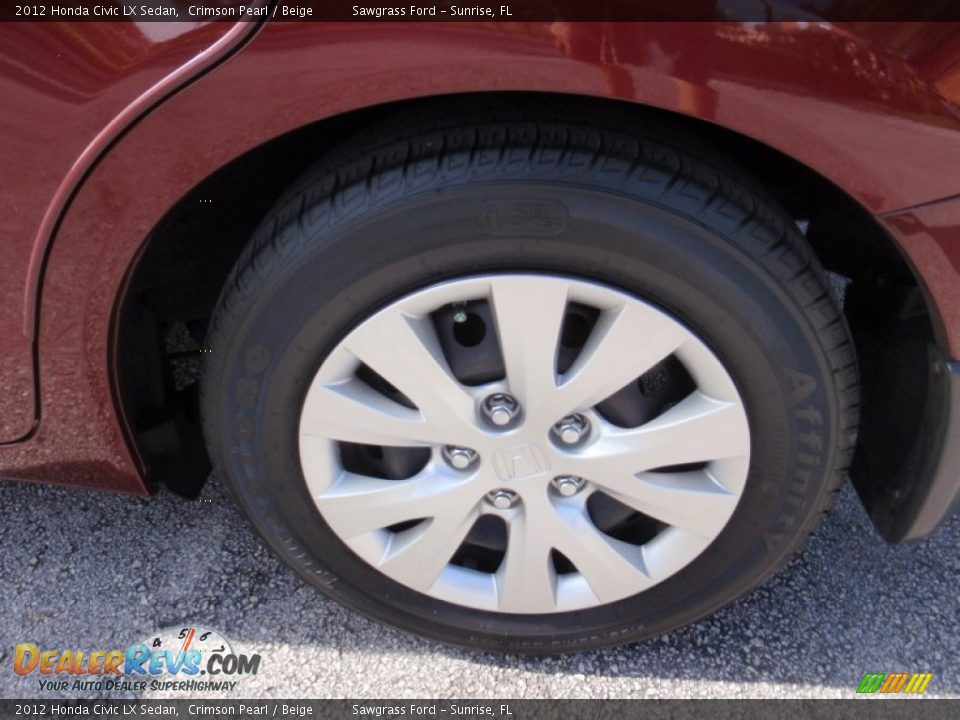 2012 Honda Civic LX Sedan Crimson Pearl / Beige Photo #10