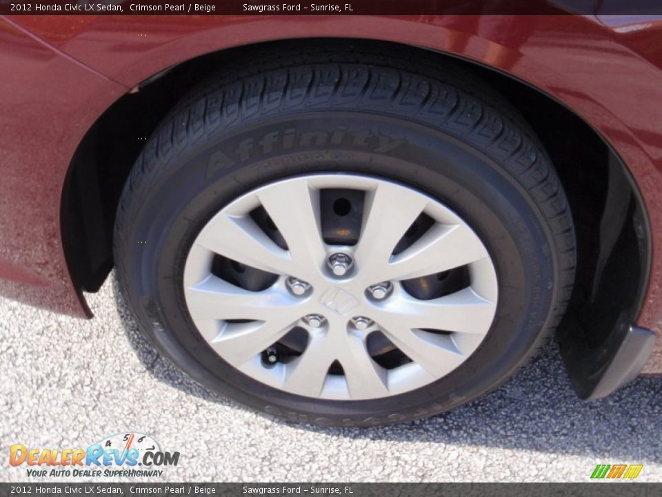2012 Honda Civic LX Sedan Crimson Pearl / Beige Photo #11