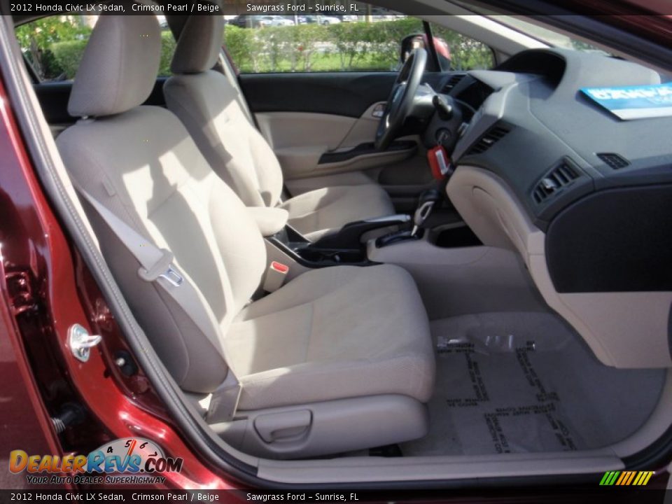 2012 Honda Civic LX Sedan Crimson Pearl / Beige Photo #21
