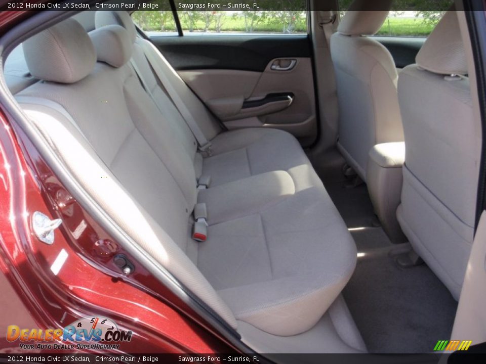 2012 Honda Civic LX Sedan Crimson Pearl / Beige Photo #23