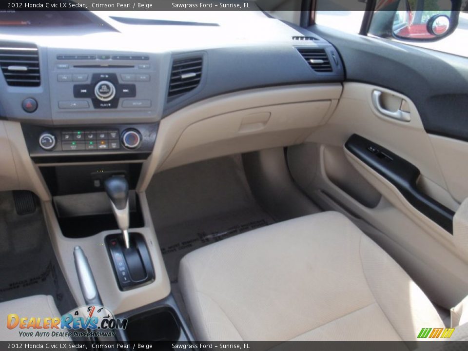 2012 Honda Civic LX Sedan Crimson Pearl / Beige Photo #26