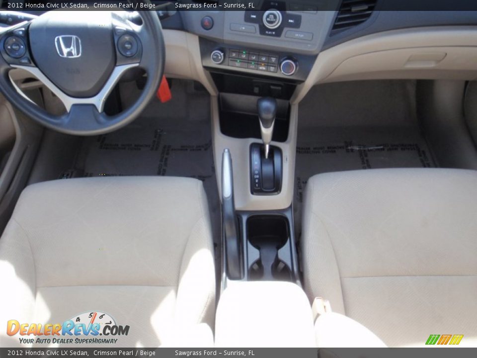 2012 Honda Civic LX Sedan Crimson Pearl / Beige Photo #27