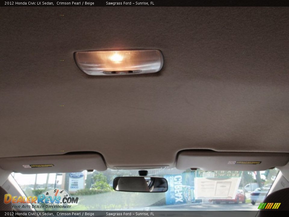 2012 Honda Civic LX Sedan Crimson Pearl / Beige Photo #28