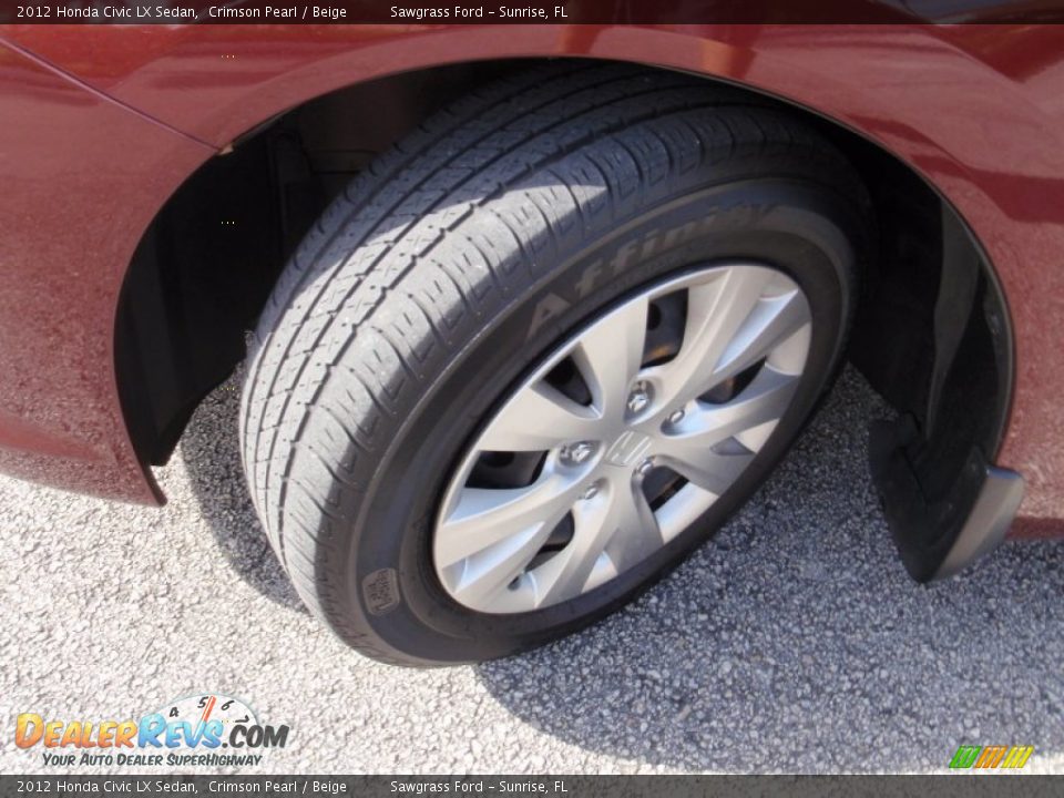 2012 Honda Civic LX Sedan Crimson Pearl / Beige Photo #30