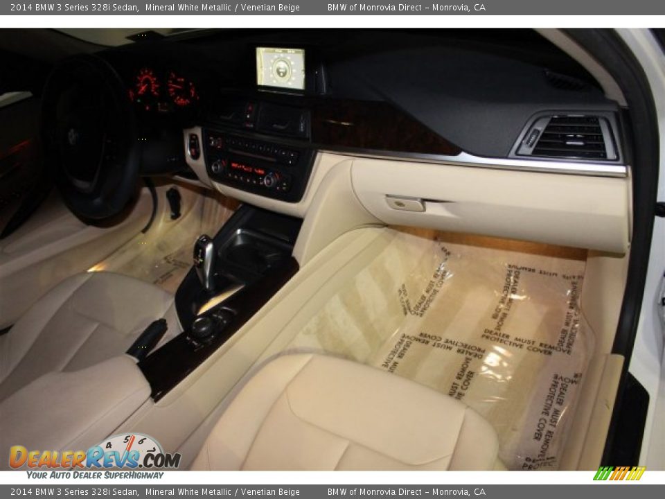2014 BMW 3 Series 328i Sedan Mineral White Metallic / Venetian Beige Photo #11