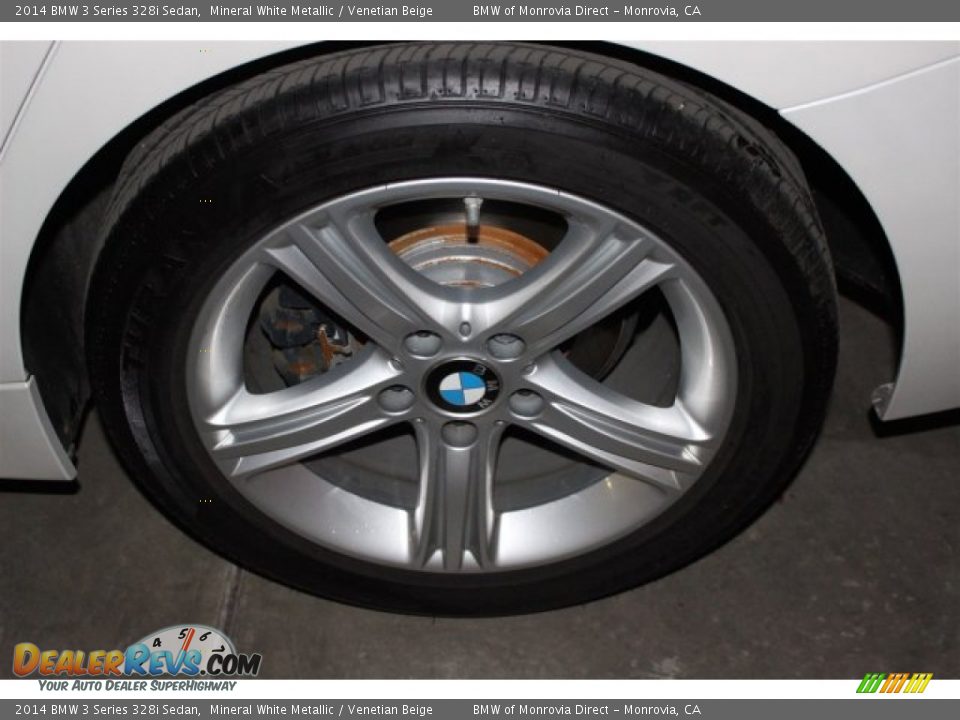 2014 BMW 3 Series 328i Sedan Mineral White Metallic / Venetian Beige Photo #20