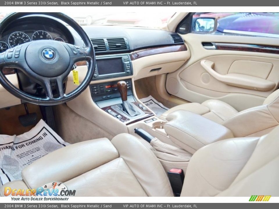 2004 BMW 3 Series 330i Sedan Black Sapphire Metallic / Sand Photo #15