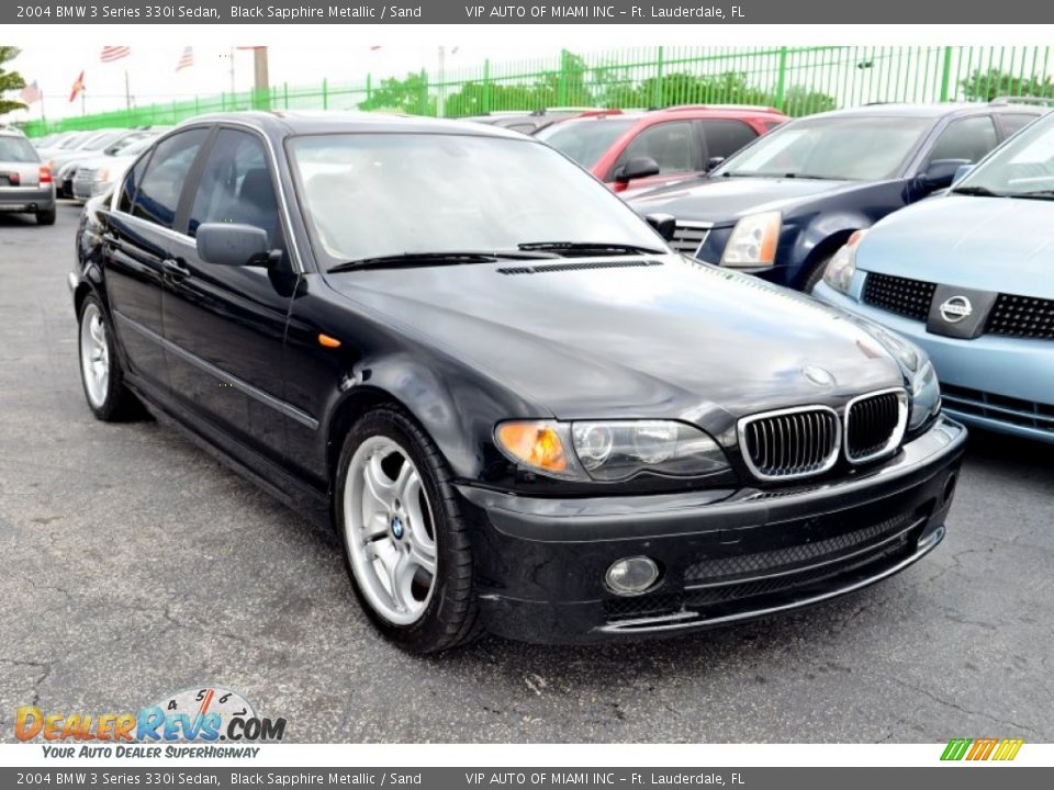 2004 BMW 3 Series 330i Sedan Black Sapphire Metallic / Sand Photo #22