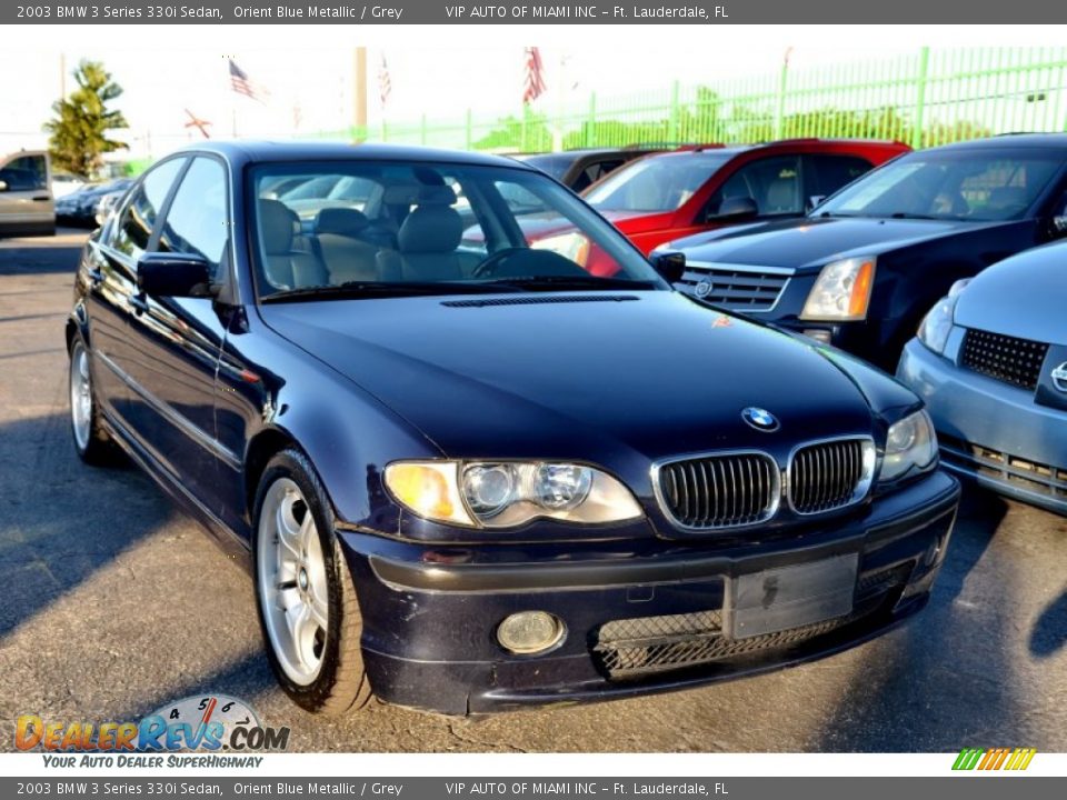 2003 BMW 3 Series 330i Sedan Orient Blue Metallic / Grey Photo #3