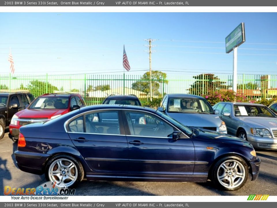 2003 BMW 3 Series 330i Sedan Orient Blue Metallic / Grey Photo #8