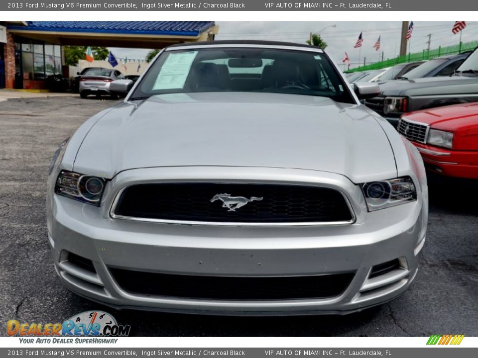 2013 Ford Mustang V6 Premium Convertible Ingot Silver Metallic / Charcoal Black Photo #3
