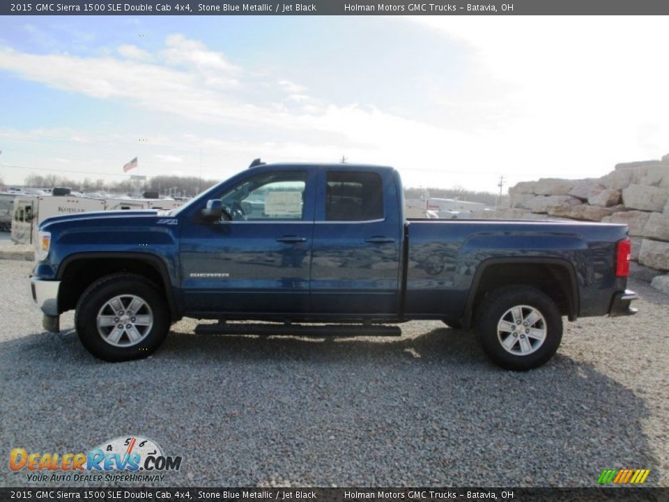2015 GMC Sierra 1500 SLE Double Cab 4x4 Stone Blue Metallic / Jet Black Photo #3