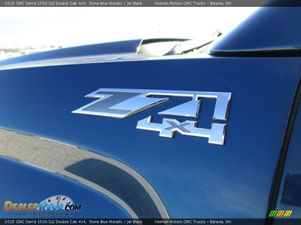 2015 GMC Sierra 1500 SLE Double Cab 4x4 Stone Blue Metallic / Jet Black Photo #4