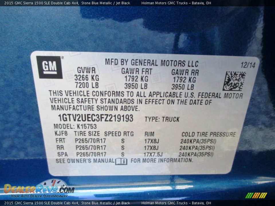 2015 GMC Sierra 1500 SLE Double Cab 4x4 Stone Blue Metallic / Jet Black Photo #5