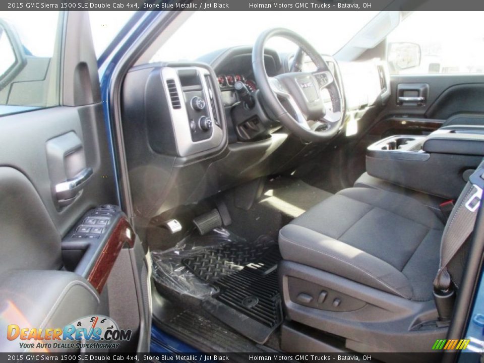 2015 GMC Sierra 1500 SLE Double Cab 4x4 Stone Blue Metallic / Jet Black Photo #6