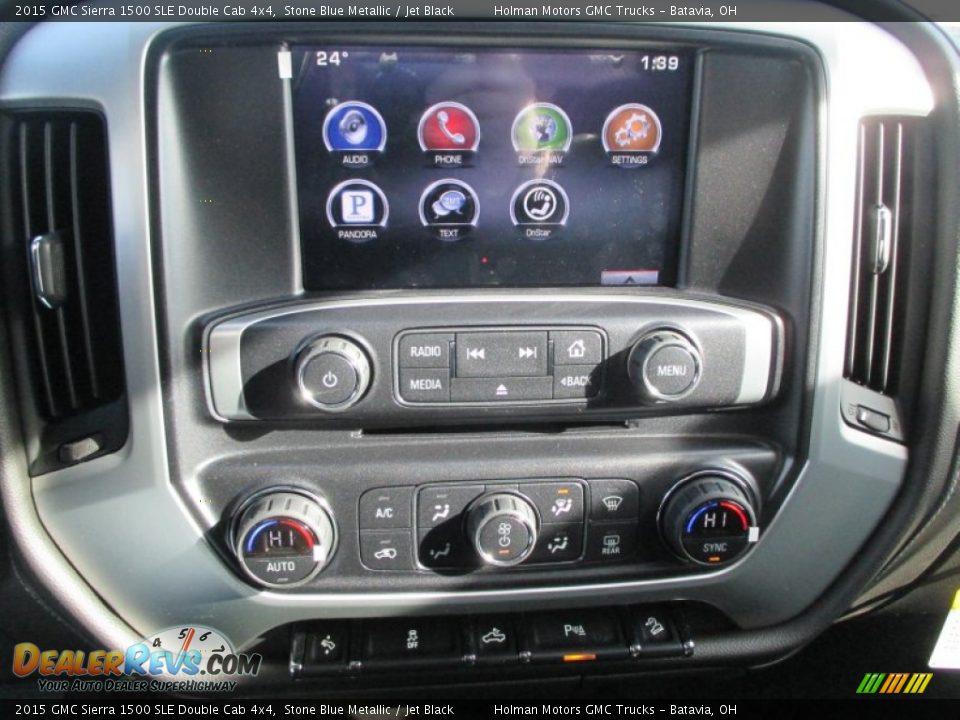 2015 GMC Sierra 1500 SLE Double Cab 4x4 Stone Blue Metallic / Jet Black Photo #7