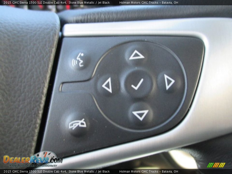 2015 GMC Sierra 1500 SLE Double Cab 4x4 Stone Blue Metallic / Jet Black Photo #12