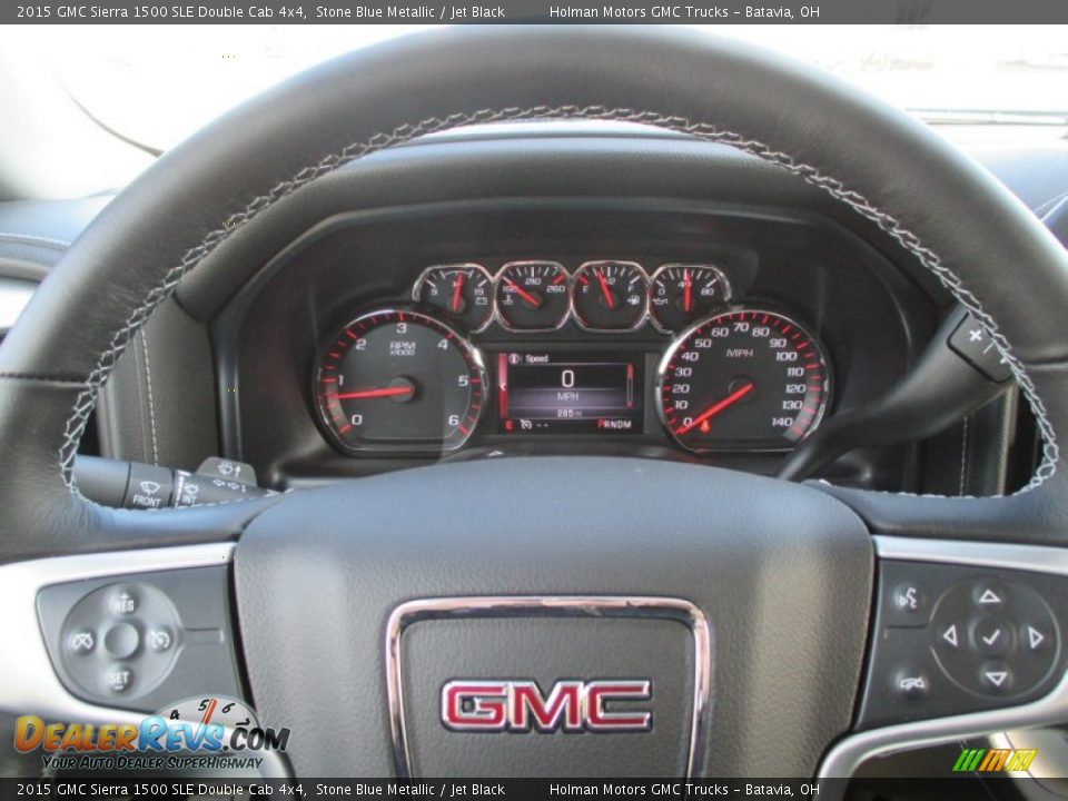 2015 GMC Sierra 1500 SLE Double Cab 4x4 Stone Blue Metallic / Jet Black Photo #14
