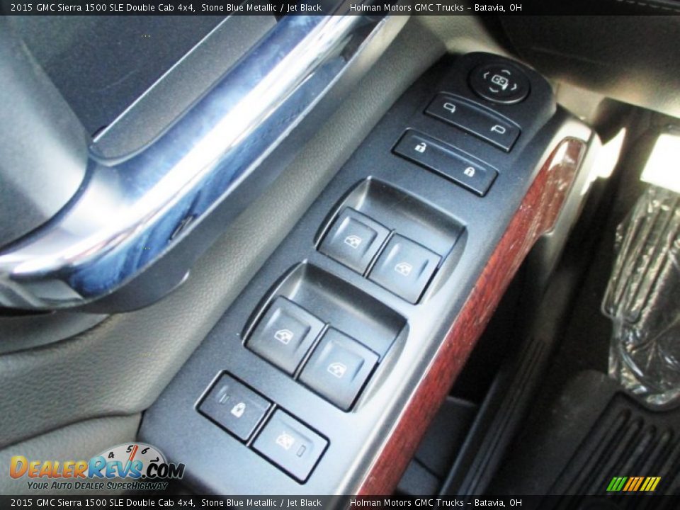 2015 GMC Sierra 1500 SLE Double Cab 4x4 Stone Blue Metallic / Jet Black Photo #17