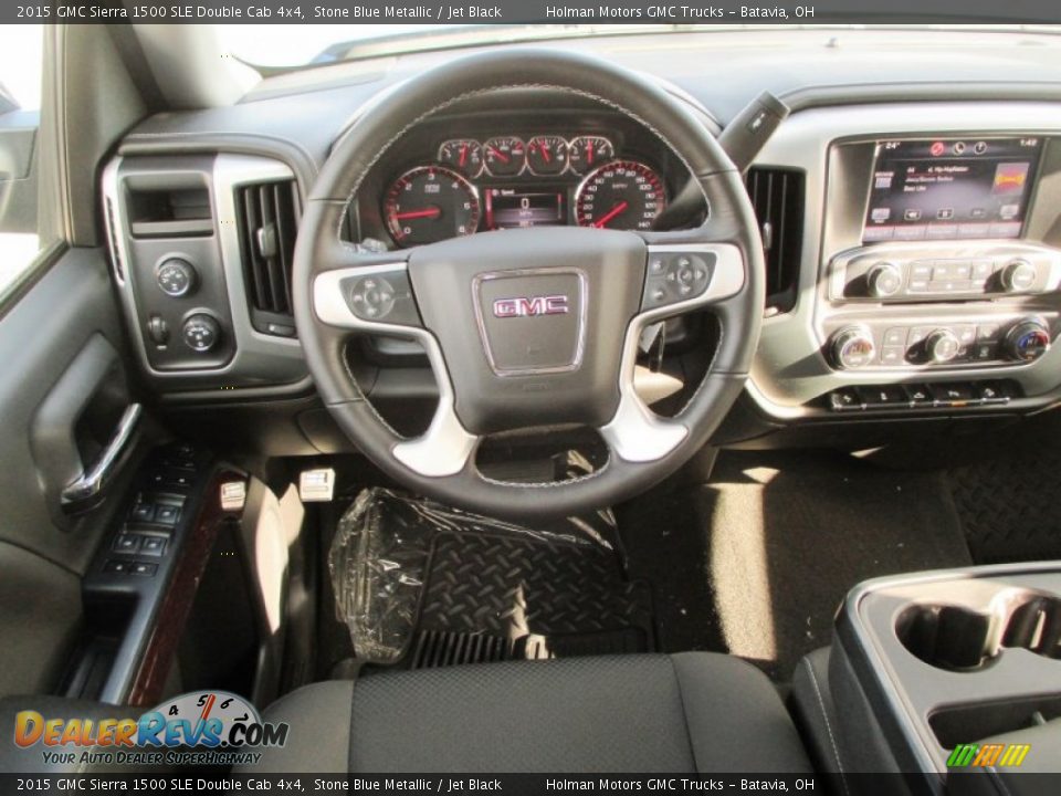 2015 GMC Sierra 1500 SLE Double Cab 4x4 Stone Blue Metallic / Jet Black Photo #21