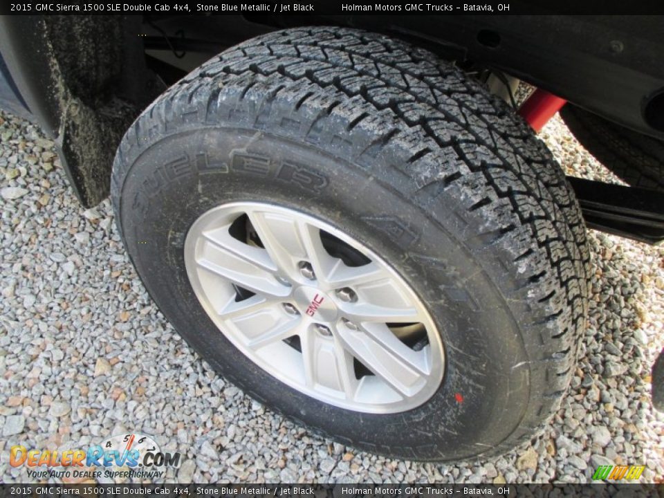2015 GMC Sierra 1500 SLE Double Cab 4x4 Stone Blue Metallic / Jet Black Photo #23
