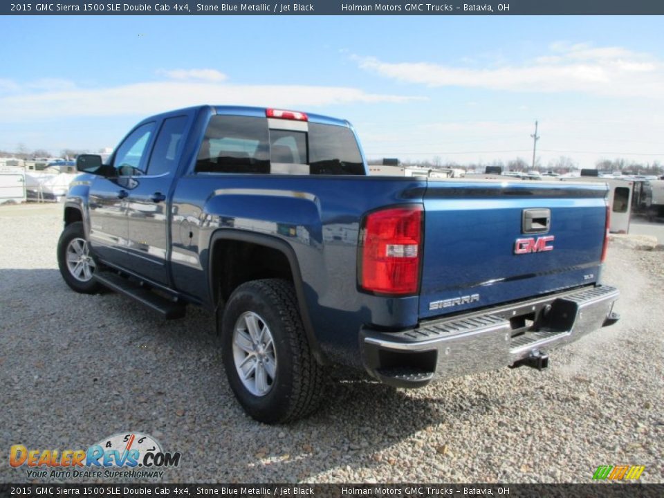 2015 GMC Sierra 1500 SLE Double Cab 4x4 Stone Blue Metallic / Jet Black Photo #24