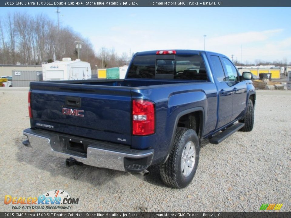 2015 GMC Sierra 1500 SLE Double Cab 4x4 Stone Blue Metallic / Jet Black Photo #26