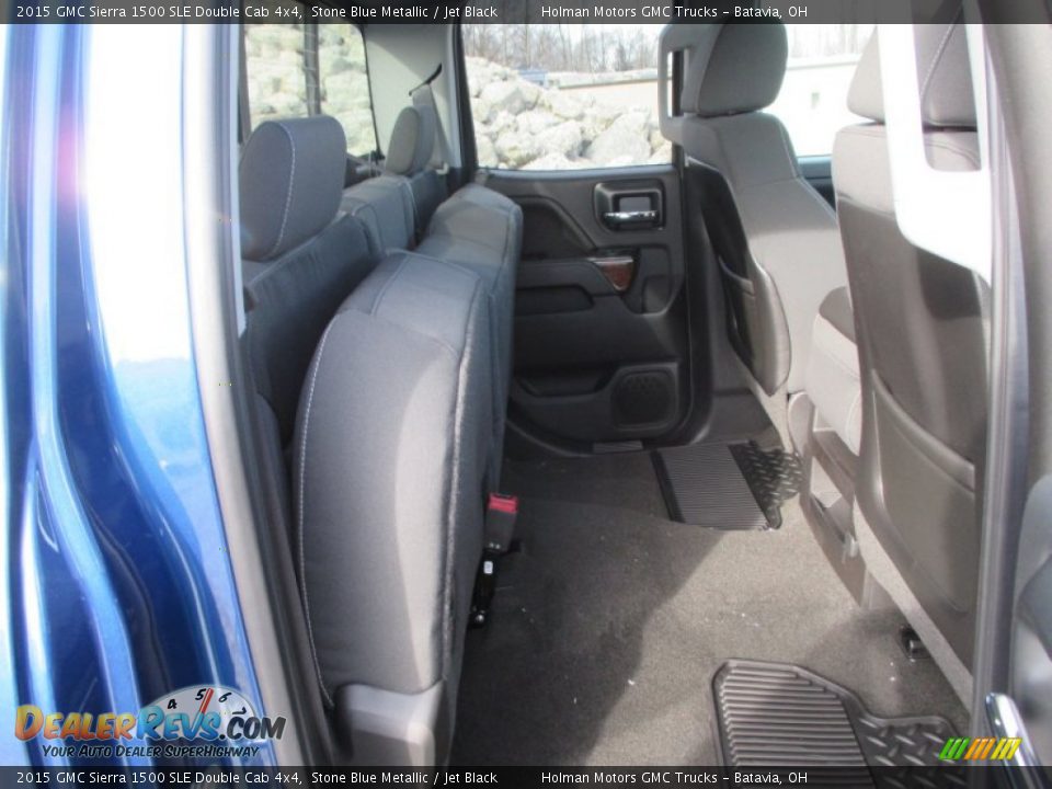 2015 GMC Sierra 1500 SLE Double Cab 4x4 Stone Blue Metallic / Jet Black Photo #28