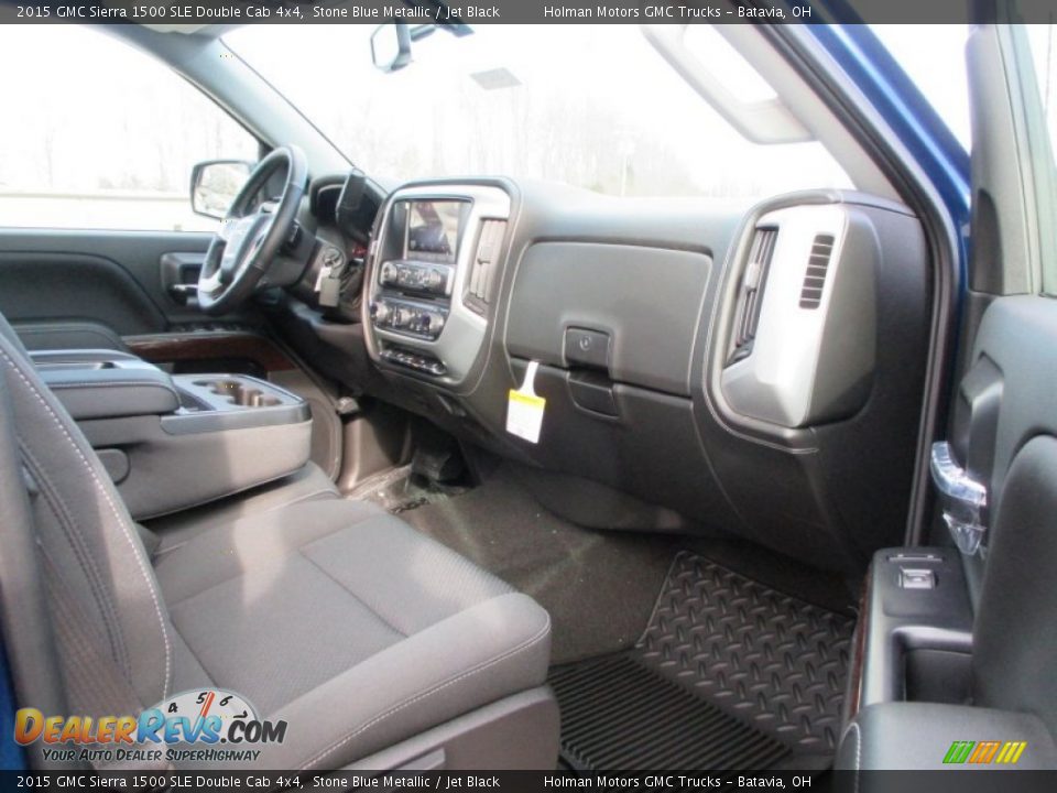 2015 GMC Sierra 1500 SLE Double Cab 4x4 Stone Blue Metallic / Jet Black Photo #30