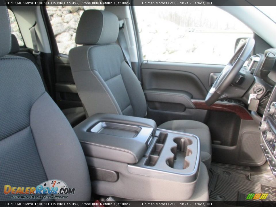 2015 GMC Sierra 1500 SLE Double Cab 4x4 Stone Blue Metallic / Jet Black Photo #31