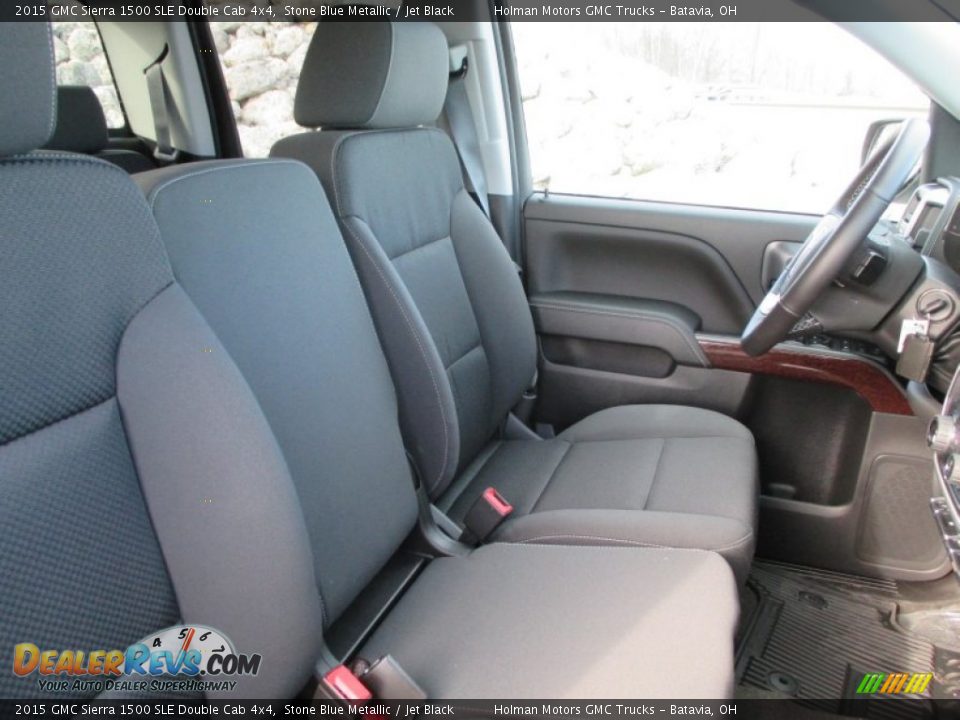 2015 GMC Sierra 1500 SLE Double Cab 4x4 Stone Blue Metallic / Jet Black Photo #32