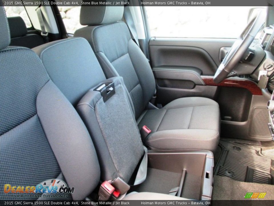 2015 GMC Sierra 1500 SLE Double Cab 4x4 Stone Blue Metallic / Jet Black Photo #33
