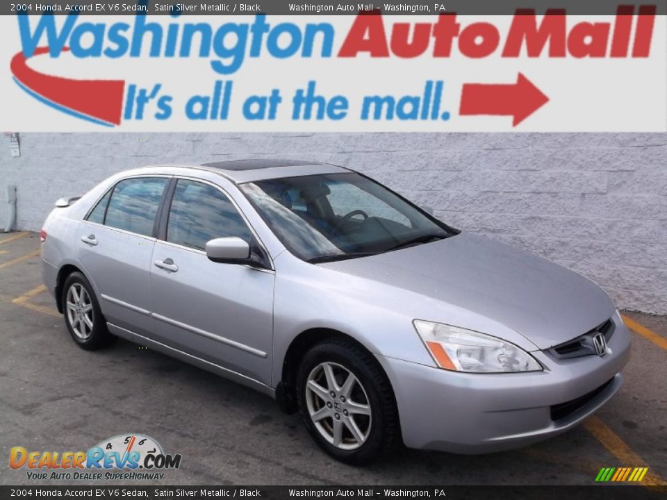 2004 Honda Accord EX V6 Sedan Satin Silver Metallic / Black Photo #1