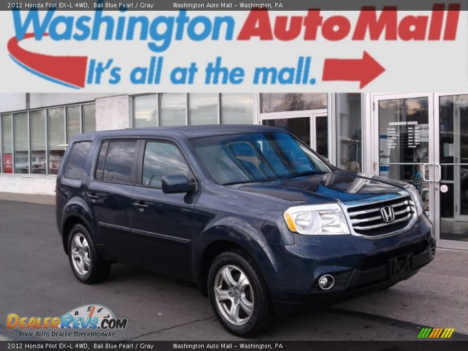 2012 Honda Pilot EX-L 4WD Bali Blue Pearl / Gray Photo #1