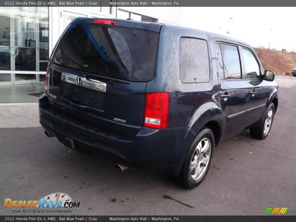 2012 Honda Pilot EX-L 4WD Bali Blue Pearl / Gray Photo #8