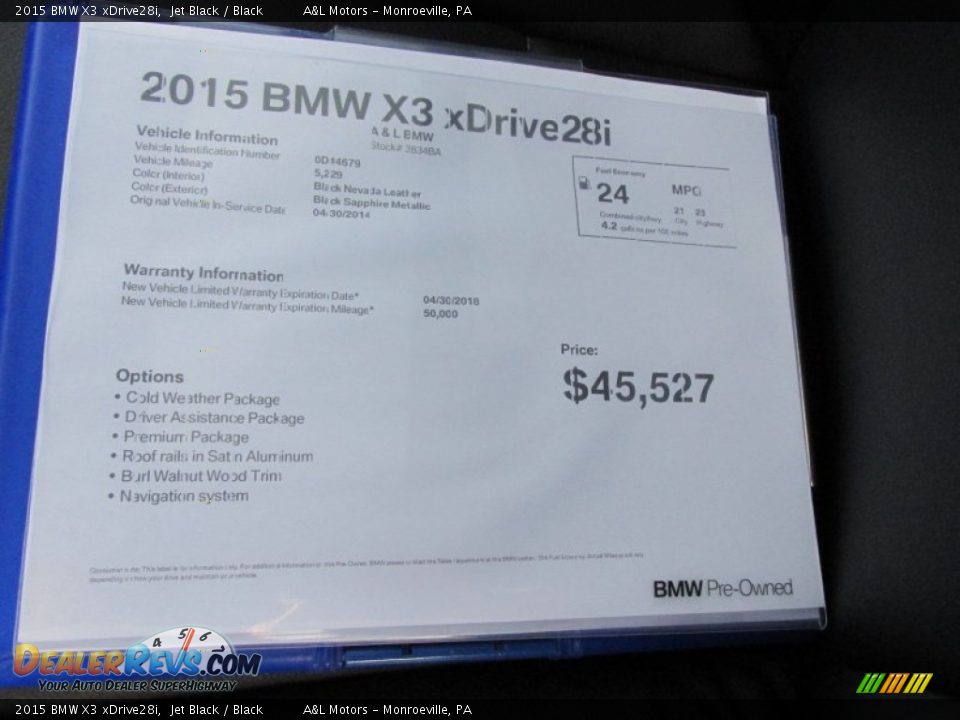 2015 BMW X3 xDrive28i Jet Black / Black Photo #12