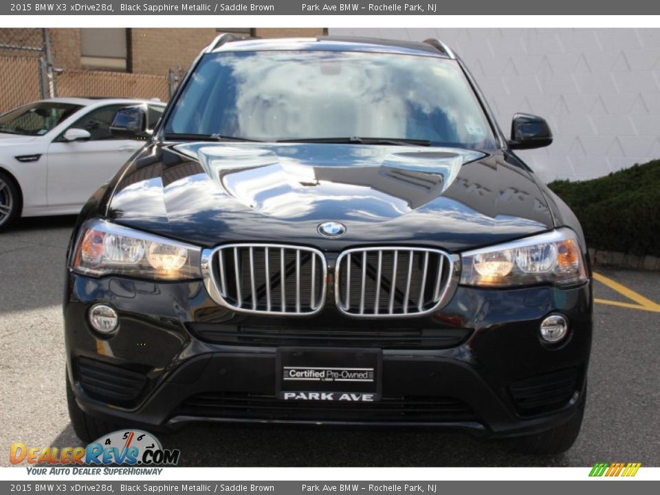2015 BMW X3 xDrive28d Black Sapphire Metallic / Saddle Brown Photo #7