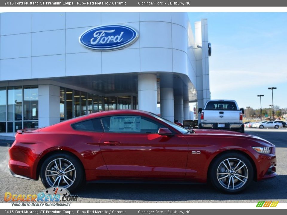 2015 Ford Mustang GT Premium Coupe Ruby Red Metallic / Ceramic Photo #2