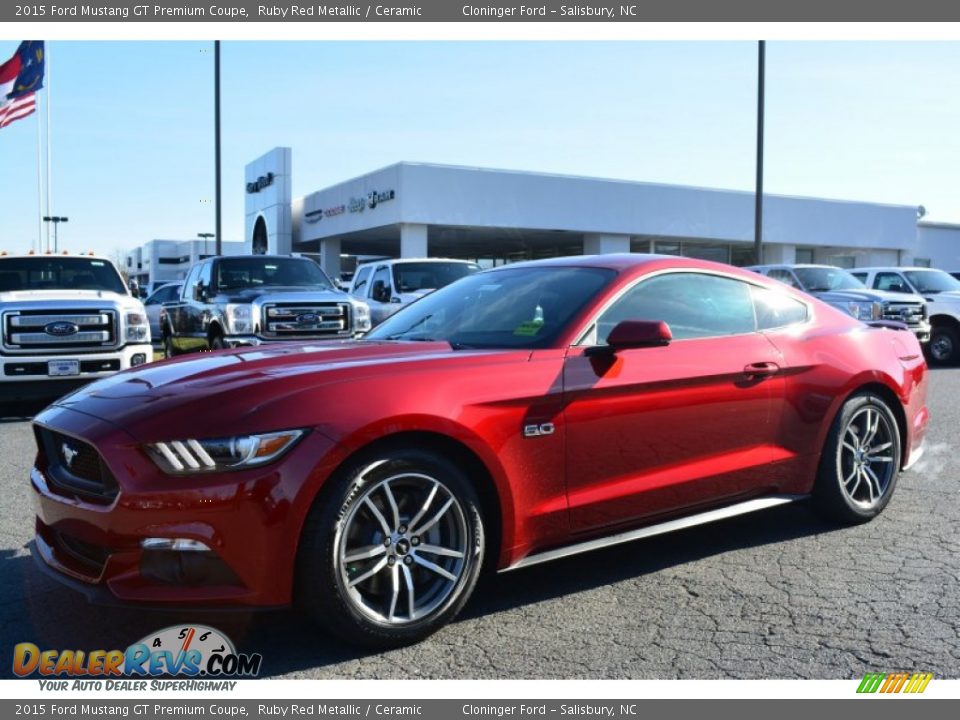 2015 Ford Mustang GT Premium Coupe Ruby Red Metallic / Ceramic Photo #3