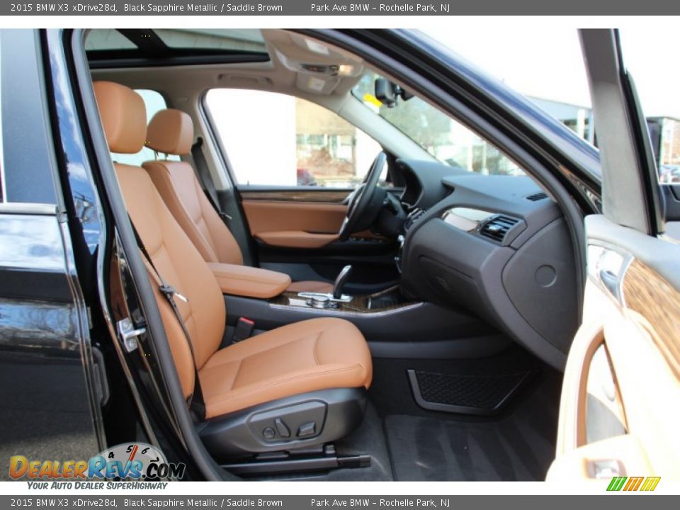 2015 BMW X3 xDrive28d Black Sapphire Metallic / Saddle Brown Photo #28